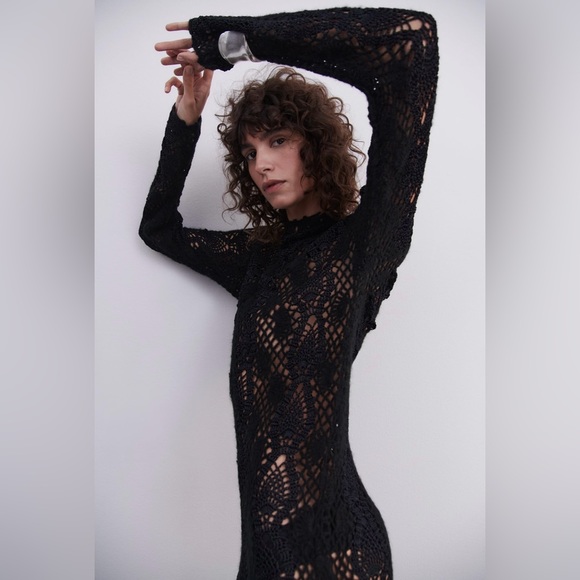 LONG CROCHETED KNIT DRESS LIMITES EDITION - Picture 9 of 13